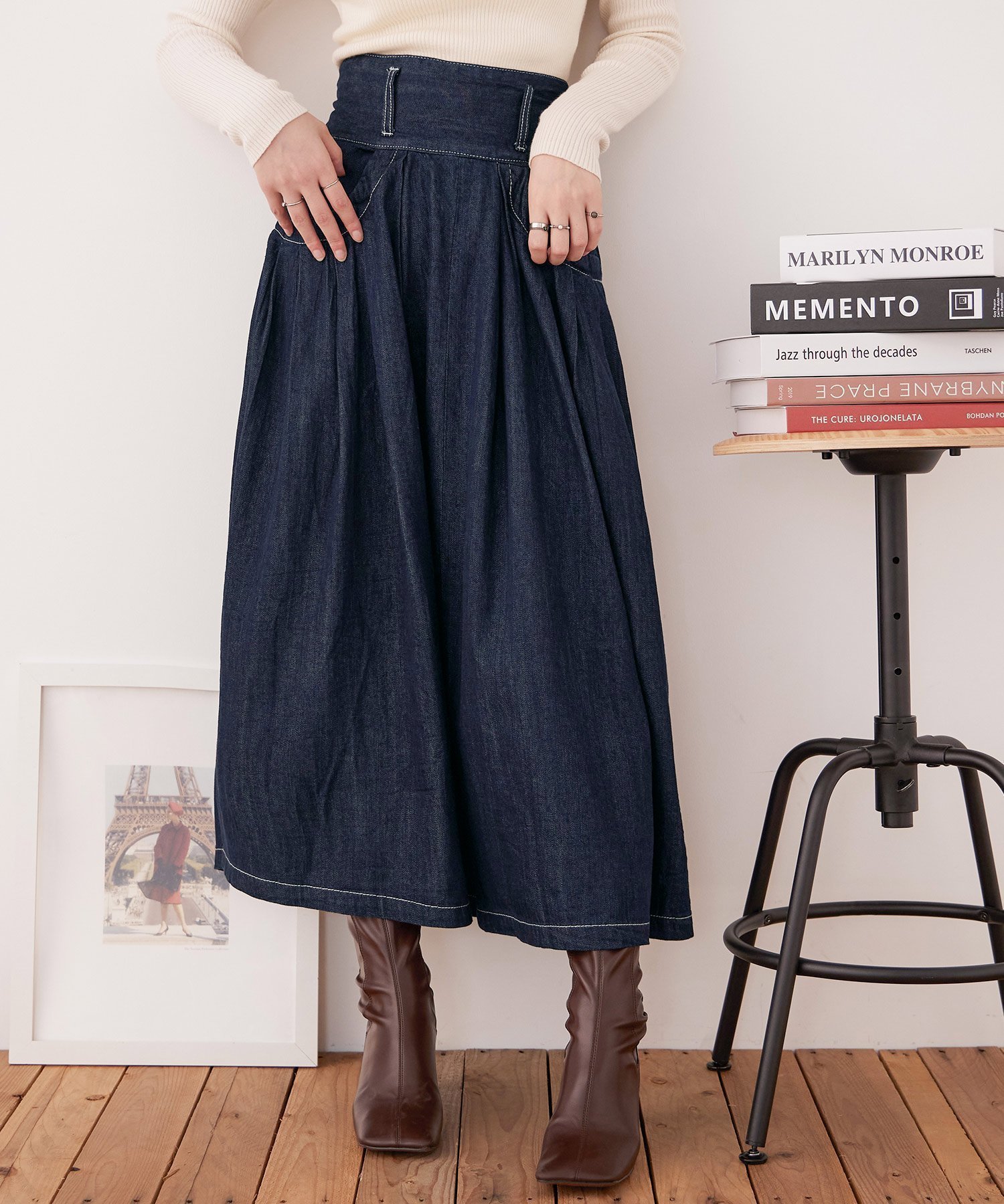 【その他のブランド/Other】の【M-4L】フレアデニムスカート 人気、トレンドファッション・服の通販 founy(ファニー) 　ファッション　Fashion　レディースファッション　Ladies' Fashion Online　スカート　Skirt　デニムスカート　Denim Skirts　デニム　Denim　ロング　Long　冬　Winter　夏　Summer　楽ちん　Easy　 other-1|ID: prp329100004594447 ipo3291000000032638065
