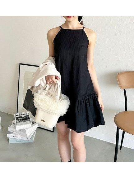 【リリーブラウン/Lily Brown】のバルーンミニワンピース インテリア・キッズ・メンズ・レディースファッション・服の通販 founy(ファニー) 　雑誌掲載アイテム　Magazine Items　ファッション雑誌　Fashion Magazines　ヴィヴィ　ViVi　ファッション　Fashion　レディースファッション　Ladies' Fashion Online　ワンピース　Dress　4月号　April Issue　おすすめ　Recommend　インナー　Inner　ストライプ　Stripe　チュール　Tulle　ツイード　Tweed　トレンド　Trend　バルーン　Balloon　雑誌　Magazine　NVY[089]|ID: prp329100004594455 ipo3291000000032638215