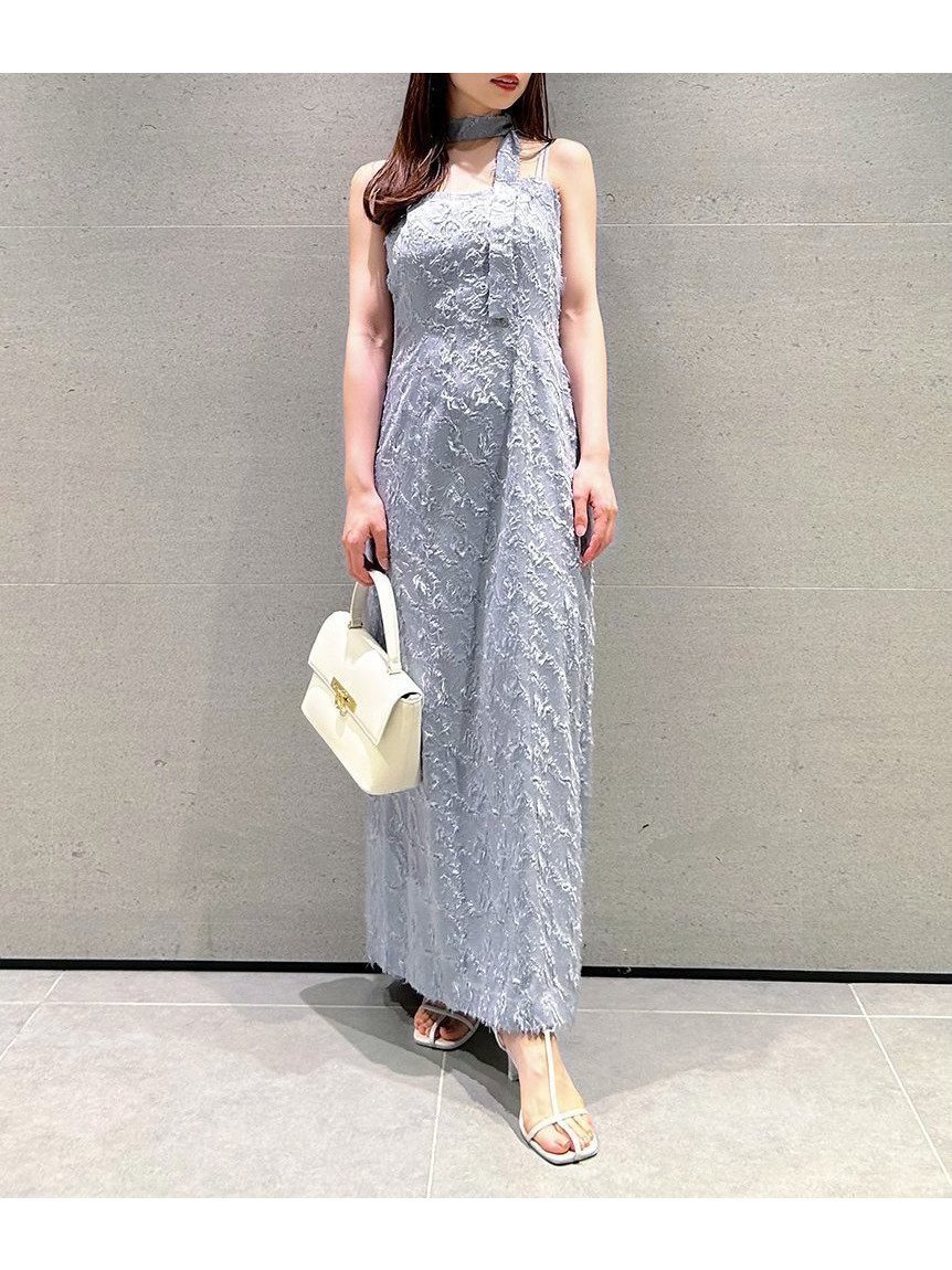 【スナイデル/SNIDEL】のフェザージャガードキャミワンピース インテリア・キッズ・メンズ・レディースファッション・服の通販 founy(ファニー) 　ファッション　Fashion　レディースファッション　Ladies' Fashion Online　ワンピース　Dress　キャミワンピース　No Sleeve Dresses　エアリー　Airy　キャミワンピース　Cami Dress　デコルテ　Decolletage　トレンド　Trend　フェザー　Feather　リュクス　Luxe　エレガント 上品　Elegant　今季　This Season　LBLU[081]|ID: prp329100004594463 ipo3291000000032638339