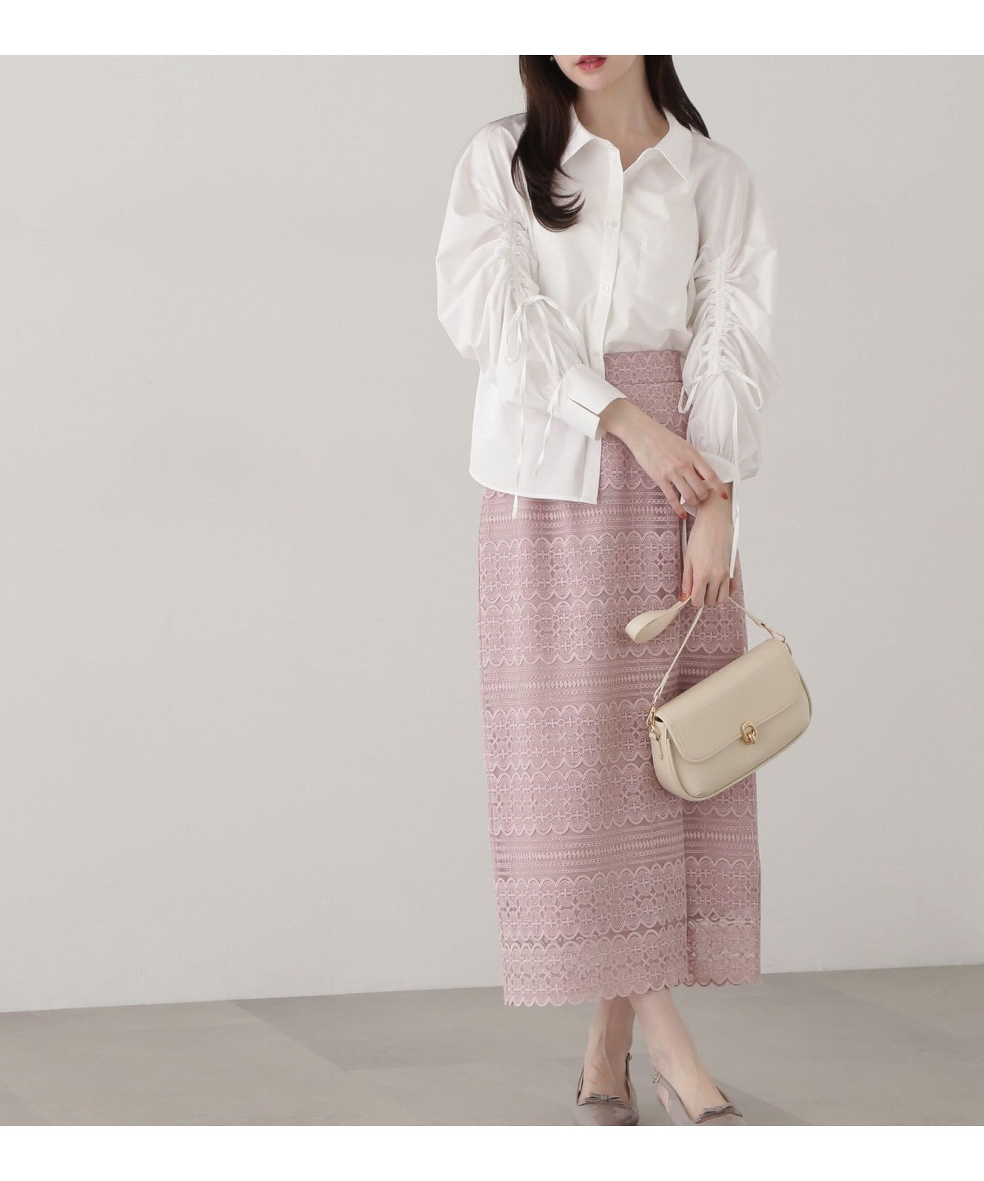 【プロポーション ボディドレッシング/PROPORTION BODY DRESSING】のレースナロースカート インテリア・キッズ・メンズ・レディースファッション・服の通販 founy(ファニー) 　ファッション　Fashion　レディースファッション　Ladies' Fashion Online　スカート　Skirt　スリット　Slit　チュール　Tulle　トレンド　Trend　ボヘミアン　Bohemian　レース　Race　ピンク|ID: prp329100004594477 ipo3291000000032638686