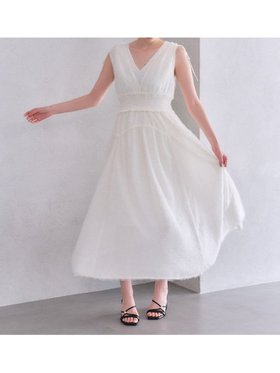 【リリーブラウン/Lily Brown】の【WEB限定00サイズ】フリンジジャガードシャーリングワンピース 人気、トレンドファッション・服の通販 founy(ファニー) ファッション Fashion レディースファッション Ladies' Fashion Online ワンピース Dress |ID:prp329100004594480