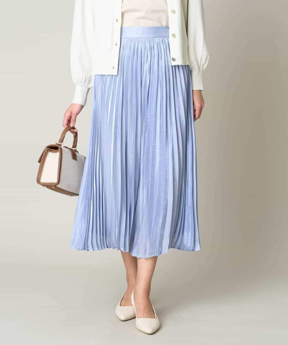 【アー ヴェー ヴェー/a.v.v】のグロッシーサテンプリーツスカート 人気、トレンドファッション・服の通販 founy(ファニー) 　ファッション　Fashion　レディースファッション　Ladies' Fashion Online　スカート　Skirt　プリーツスカート　Pleated Skirts　おすすめ　Recommend　サテン　Satin　シンプル　Simple　スウェット　Sweat　フェミニン　Feminine　エレガント 上品　Elegant　再入荷　Restock/Back In Stock/Re Arrival　楽ちん　Easy　 other-1|ID: prp329100004594496 ipo3291000000032639116