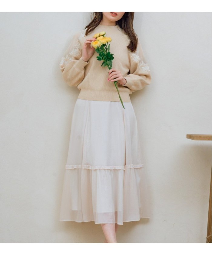 【ノエラ/Noela】のシャイニーフリル切替スカート インテリア・キッズ・メンズ・レディースファッション・服の通販 founy(ファニー) https://founy.com/ ファッション Fashion レディースファッション Ladies' Fashion Online スカート Skirt シャイニー Shiny フェミニン Feminine フリル Frills 切替 Switching 春 Spring |ID: prp329100004594500 ipo3291000000032639149