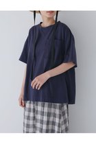 【ヒューマンウーマン/HUMAN WOMAN】の21/-天竺カットソー ネイビー|ID: prp329100004594536 ipo3291000000032639599