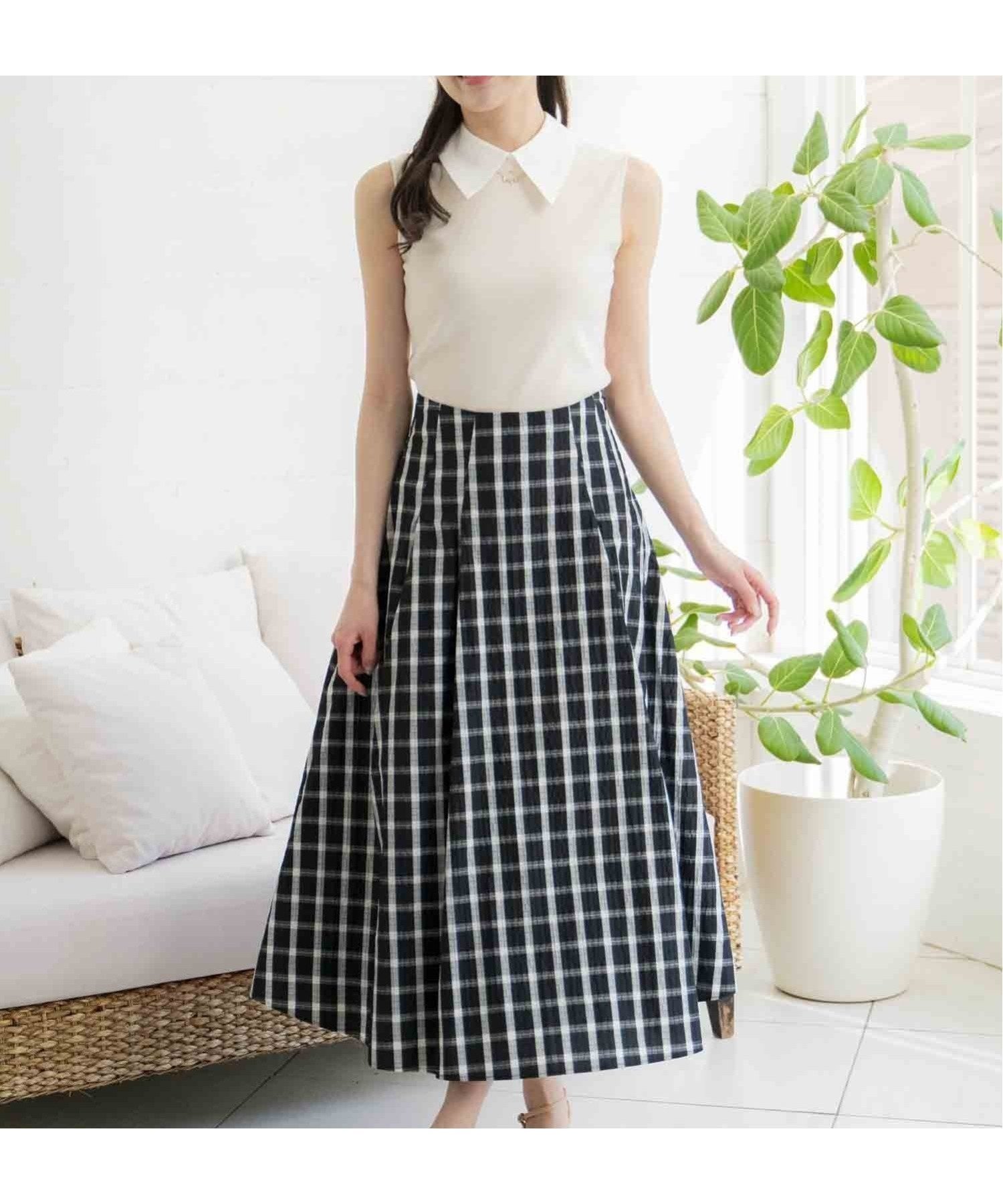 【ノエラ/Noela】のドビーチェック柄スカート インテリア・キッズ・メンズ・レディースファッション・服の通販 founy(ファニー) 　ファッション　Fashion　レディースファッション　Ladies' Fashion Online　スカート　Skirt　チェック　Check　ポケット　Pocket　夏　Summer　春　Spring　S/S・春夏　Ss・Spring/Summer　ブラック|ID: prp329100004594546 ipo3291000000032639734