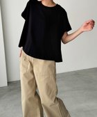 【キャナルジーン/CANAL JEAN】のEl mar フレアTシャツ 人気、トレンドファッション・服の通販 founy(ファニー) ファッション Fashion レディースファッション Ladies' Fashion Online トップス・カットソー Tops/Tshirt シャツ/ブラウス Shirts/Blouses ロング / Tシャツ T-Shirts シンプル Simple デニム Denim フレア Flare ボトム Bottom 半袖 Short Sleeve 無地 Plain Color thumbnail ブラック|ID: prp329100004594548 ipo3291000000032639744