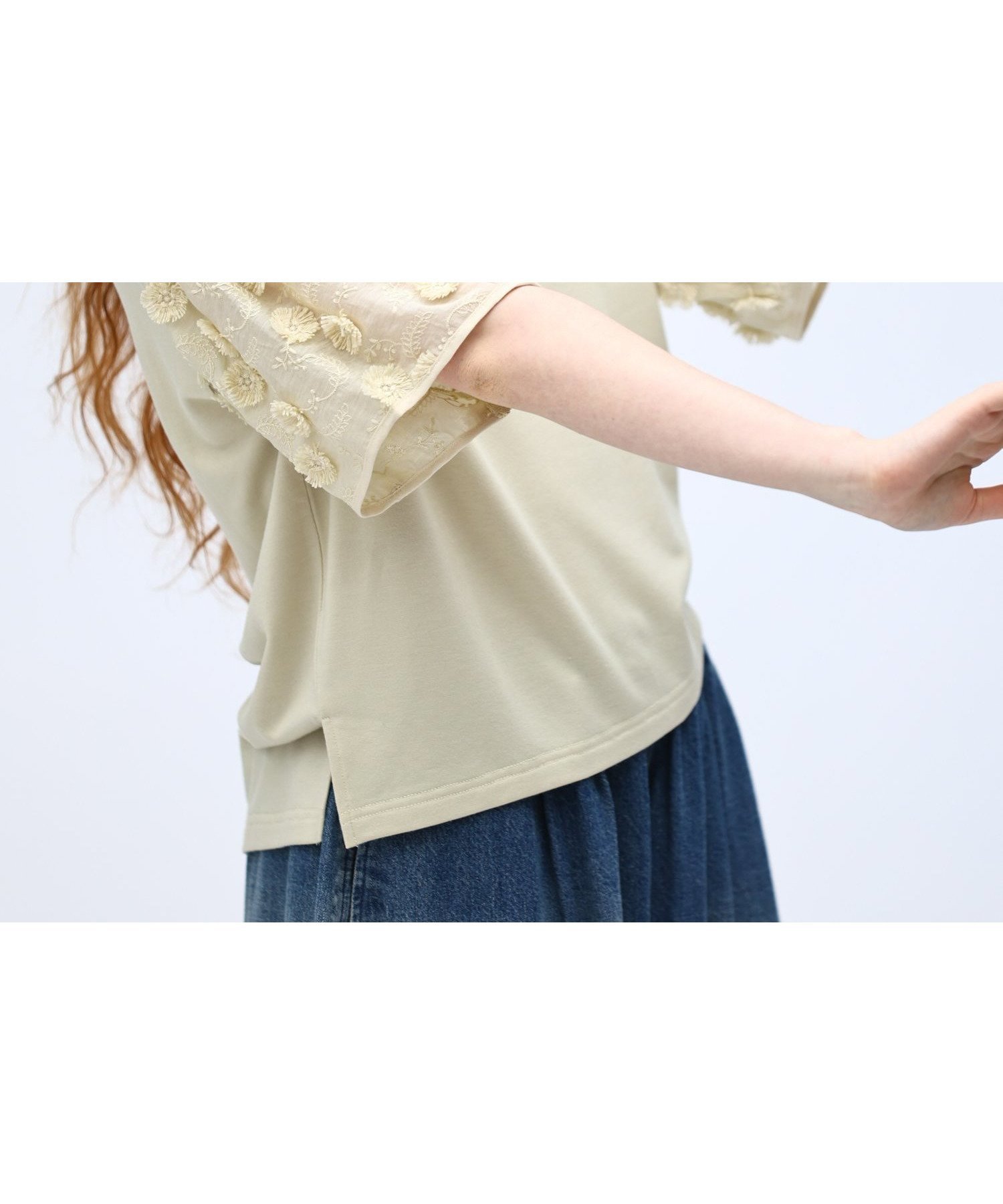 【その他のブランド/Other】の「KELEN / ケレン」 フラワー刺繍スリーブトップス SHANA インテリア・キッズ・メンズ・レディースファッション・服の通販 founy(ファニー) 　ファッション　Fashion　メンズファッション　Men's Style Online　トップス・カットソー　Tops/Tshirt/Men　カットソー　Cut And Sew　コンパクト　Compact　スタンダード　Standard　ストライプ　Stripe　スリット　Slit　とろみ　Thickness　トレンド　Trend　バランス　Balance　フラワー　Flower　フレア　Flare　ボトム　Bottom　レース　Race　S/S・春夏　Ss・Spring/Summer　再入荷　Restock/Back In Stock/Re Arrival　夏　Summer　2025年　2025　2025春夏・S/S　Ss,Spring/Summer,2025　PALEYELLOW|ID: prp329100004594552 ipo3291000000032639785