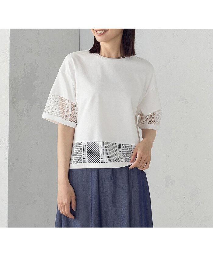 【コムサイズム/COMME CA ISM】のレースコンビ Tシャツ インテリア・キッズ・メンズ・レディースファッション・服の通販 founy(ファニー) https://founy.com/ ファッション Fashion レディースファッション Fashion for Women トップス・カットソー Cut & Sew Tops シャツ・ブラウス・オフィスカジュアル Elegant Blouses & Button-Ups ロングTシャツ・Tシャツ Longline T-Shirts & Tees おすすめ Recommended / Our Picks コンビ Combo, Combination Style ポケット Pocket, Pocket Detail レース Lace, Lace Fabric 吸水 Absorbent, Quick-Dry 透かし Cut-Out, Lacework |ID: prp329100004594557 ipo3291000000032739241
