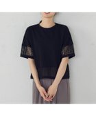 【コムサイズム/COMME CA ISM】のレースコンビ Tシャツ ブラック|ID: prp329100004594557 ipo3291000000032739248