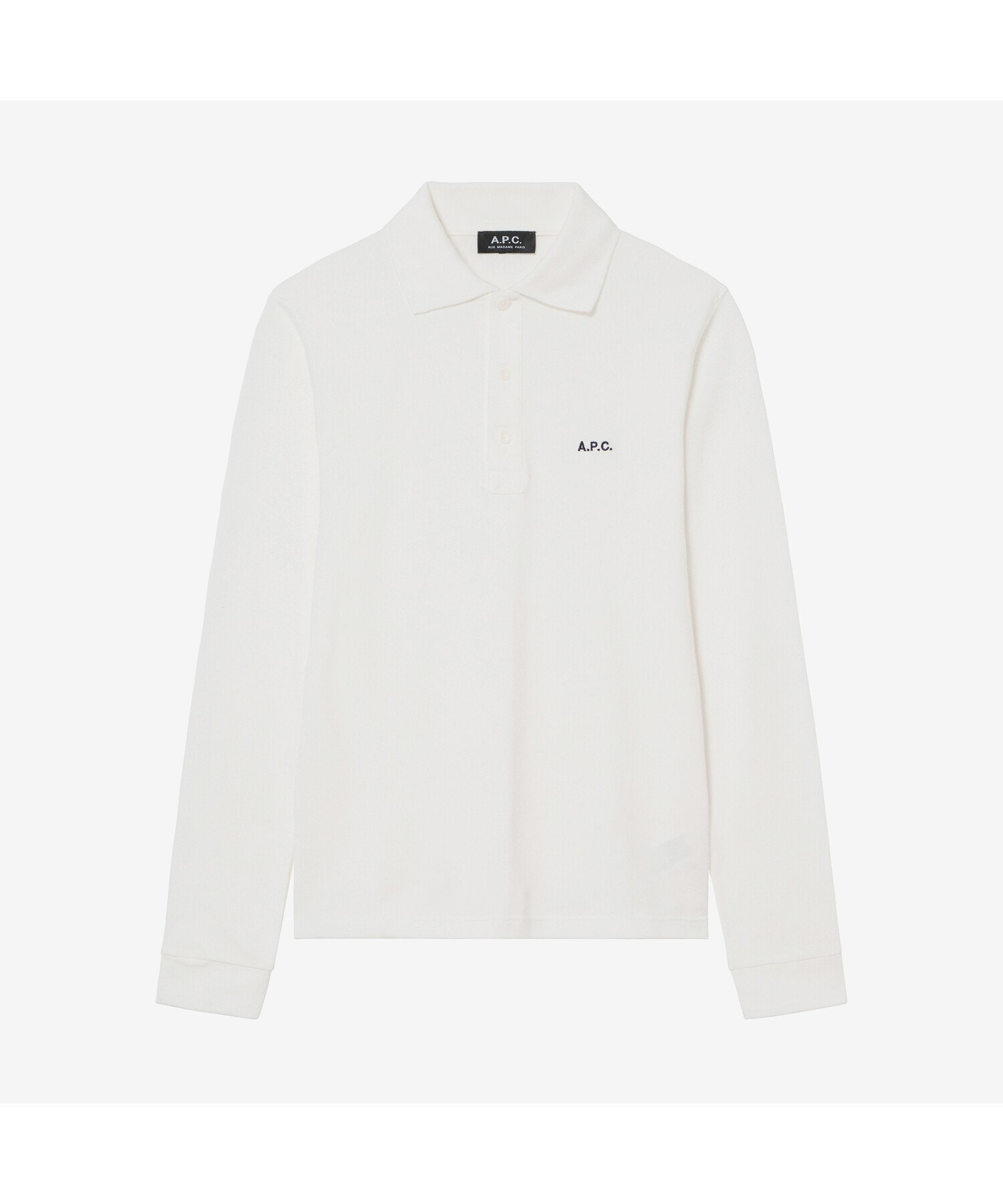 【アーペーセー/A.P.C.】のスタンダード長袖ポロシャツ インテリア・キッズ・メンズ・レディースファッション・服の通販 founy(ファニー) 　ファッション　Fashion　レディースファッション　Ladies' Fashion Online　トップス・カットソー　Tops/Tshirt　シャツ/ブラウス　Shirts/Blouses　ポロシャツ　Polo Shirts　スタンダード　Standard　ストレート　Straight　ポロシャツ　Polo Shirt　長袖　Long Sleeve　白|ID: prp329100004594575 ipo3291000000032640149
