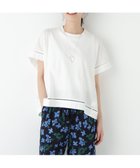 【ヒューマンウーマン/HUMAN WOMAN】の布帛ドッキング半袖プルオーバー ホワイト|ID: prp329100004594579 ipo3291000000032640189