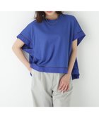 【ヒューマンウーマン/HUMAN WOMAN】の布帛ドッキング半袖プルオーバー ブルー|ID: prp329100004594579 ipo3291000000032640190