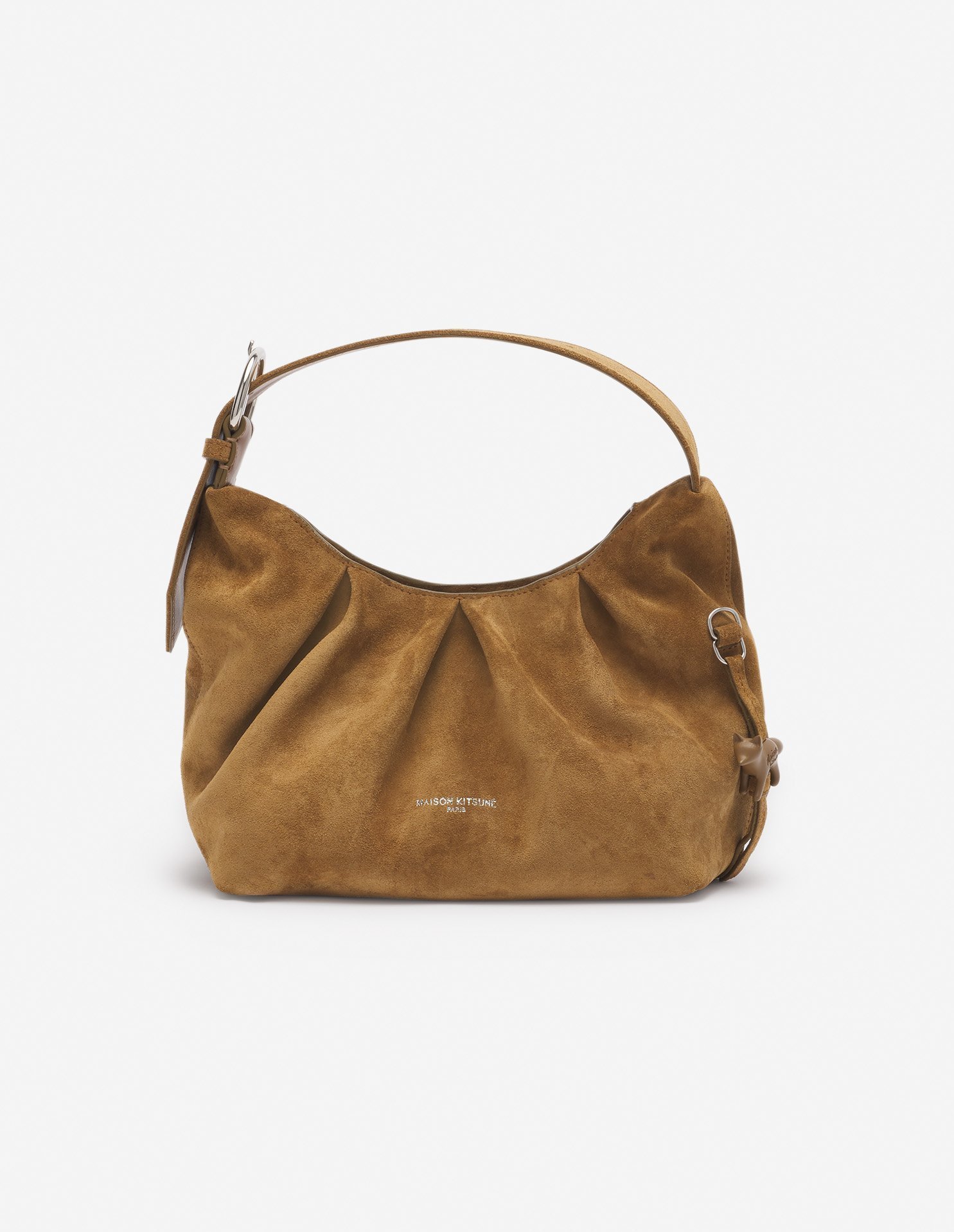 【メゾン キツネ/MAISON KITSUNE】のBLOOM SHOULDER BAG インテリア・キッズ・メンズ・レディースファッション・服の通販 founy(ファニー) 　ファッション　Fashion　レディースファッション　Ladies' Fashion Online　バッグ　Bag　冬　Winter　ショルダー　Shoulder　シルバー　Silver　スエード　Suede　ツイル　Twill　ハンド　Hand　フロント　Front　プリーツ　Pleats　ポケット　Pocket　メタル　Metal　ラップ　Wrap　ループ　Loop　A/W・秋冬　Aw・Autumn/Winter・Fw・Fall-Winter　CHINO BEIGE|ID: prp329100004594582 ipo3291000000032640230