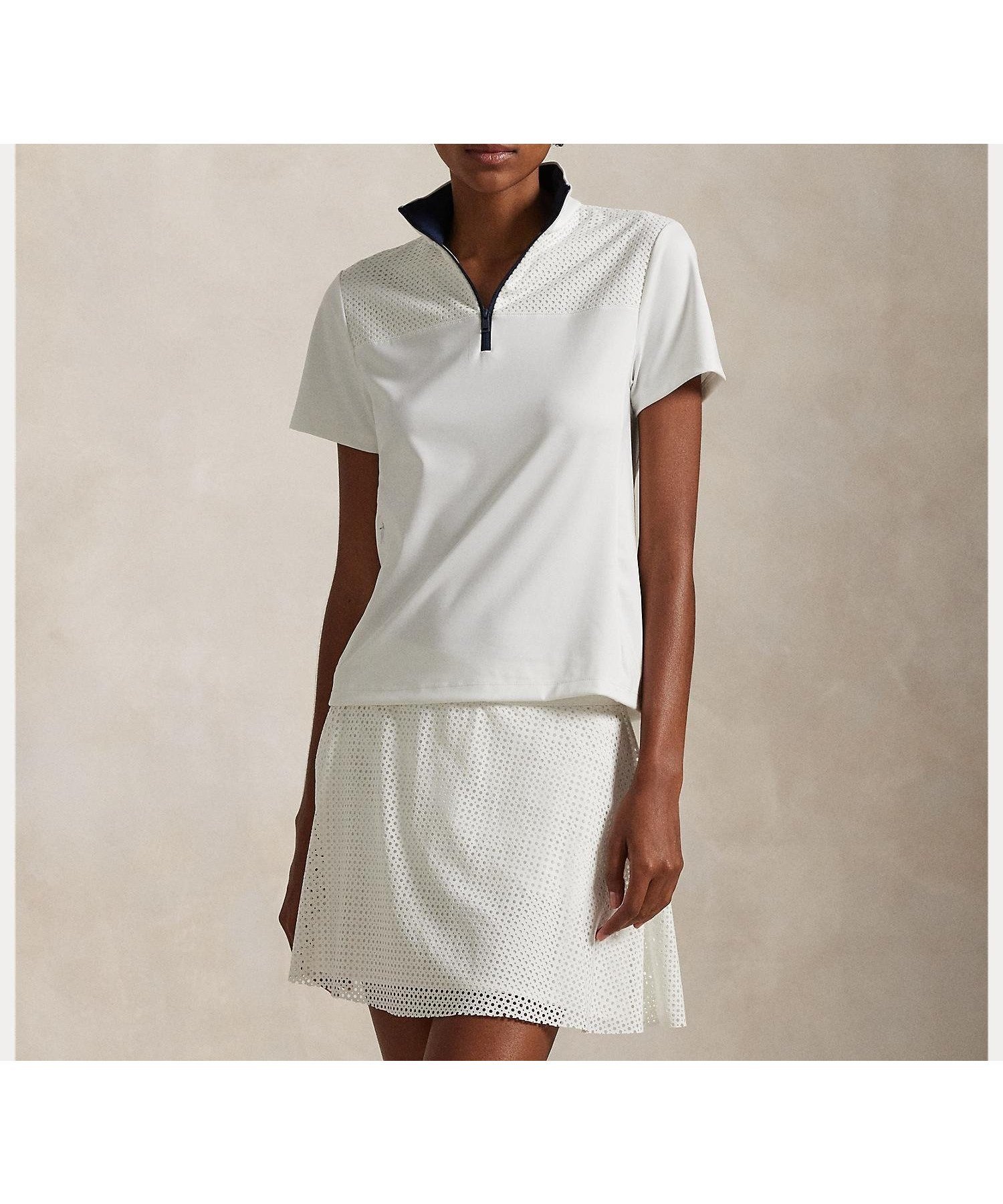 【ラルフローレン/RALPH LAUREN】の(RLX)パネルド クォータージップ ショートスリーブ シャツ 人気、トレンドファッション・服の通販 founy(ファニー) 　ファッション　Fashion　レディースファッション　Ladies' Fashion Online　トップス・カットソー　Tops/Tshirt　シャツ/ブラウス　Shirts/Blouses　ショート　Short　スリム　Slim　スリーブ　Sleeve　フィット　Fit　フロント　Front　プリント　Print　モックネック　Mock Neck　ヨーク　Yoke　半袖　Short Sleeve　 other-1|ID: prp329100004594599 ipo3291000000032640646