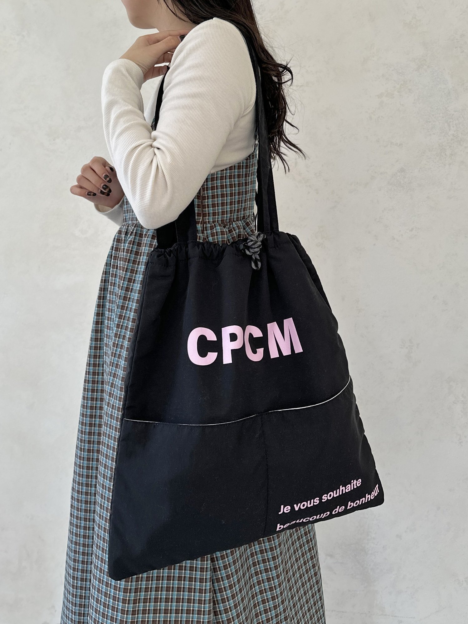 【シーピーシーエム/CPCM】のアソートカラーロゴトート インテリア・キッズ・メンズ・レディースファッション・服の通販 founy(ファニー) 　ファッション　Fashion　レディースファッション　Ladies' Fashion Online　バッグ　Bag　イエロー　Yellow　チェック　Check　ベーシック　Basic　無地　Plain Color　ブラック|ID: prp329100004594604 ipo3291000000032640803