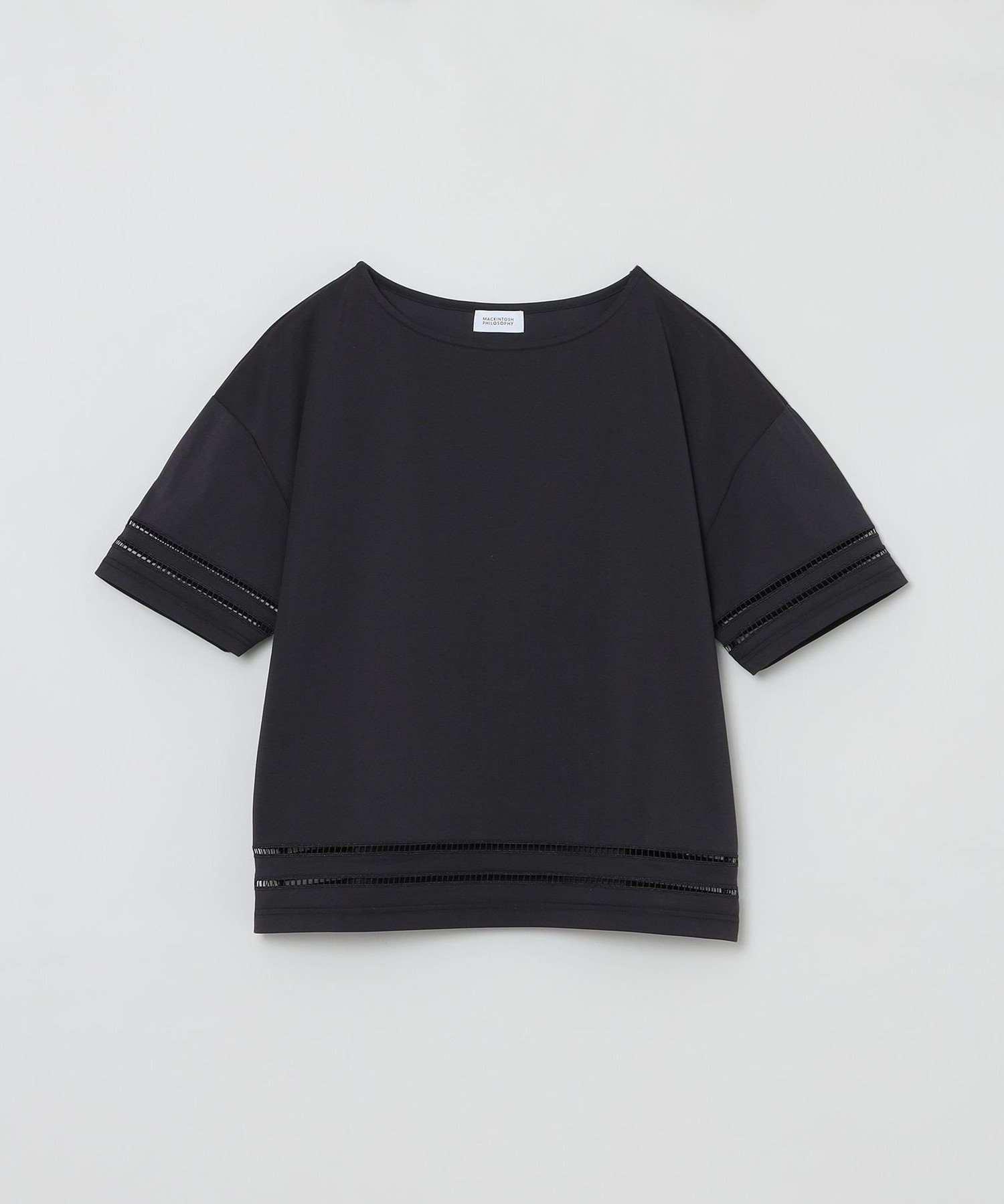 【マッキントッシュ フィロソフィー/MACKINTOSH PHILOSOPHY】の【WEB 一部店舗】ハシゴレースプルオーバー インテリア・キッズ・メンズ・レディースファッション・服の通販 founy(ファニー) 　ファッション　Fashion　レディースファッション　Ladies' Fashion Online　トップス・カットソー　Tops/Tshirt　プルオーバー　Pullover　おすすめ　Recommend　カットソー　Cut And Sew　フォルム　Form　ボックス　Box　ワンポイント　One Point　エレガント 上品　Elegant　吸水　Water Absorption　夏　Summer　春　Spring　秋　Autumn/Fall　ブラック|ID: prp329100004594610 ipo3291000000032640913