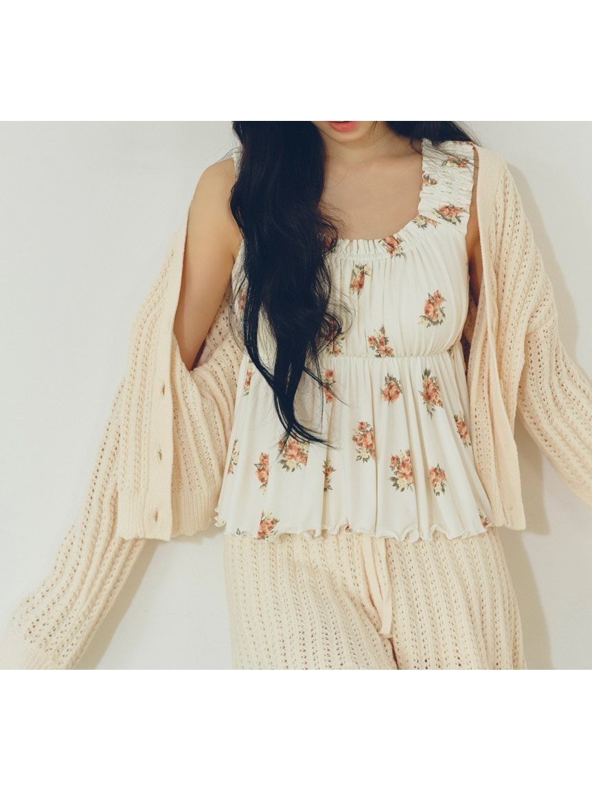 【ジェラート ピケ/gelato pique】の花柄カップインフリルタンクトップ 人気、トレンドファッション・服の通販 founy(ファニー) 　ファッション　Fashion　レディースファッション　Ladies' Fashion Online　オレンジ　Orange　ギャザー　Gather　ストレッチ　Stretch　タンク　Tank　フラワー　Flower　フリル　Frills　プリント　Print　ロング　Long　夏　Summer　 other-1|ID: prp329100004594628 ipo3291000000032641314