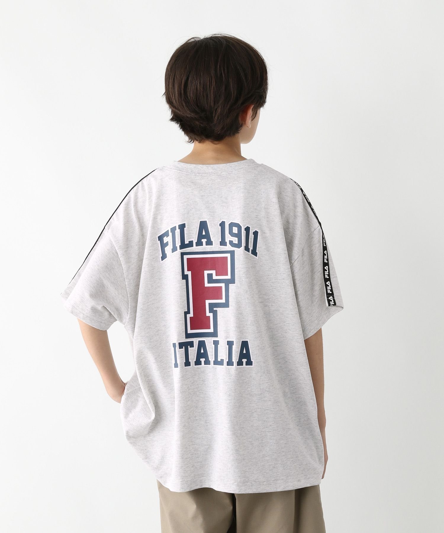 【グローバルワーク/GLOBAL WORK / KIDS】のFILAコラボ/BIGT半袖/キッズ/310067 インテリア・キッズ・メンズ・レディースファッション・服の通販 founy(ファニー) 　ファッション　Fashion　キッズファッション　KIDS Children’s Clothing　おすすめ　Recommend　コラボ　Collaboration　ショーツ　Shorts　デニム　Denim　バランス　Balance　フロント　Front　プリント　Print　ボックス　Box　ロング　Long　半袖　Short Sleeve　杢12|ID: prp329100004594662 ipo3291000000032641924