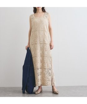 【ビッキー/VICKY】のクロシェロングワンピース≪手洗い可能≫ 人気、トレンドファッション・服の通販 founy(ファニー) ファッション Fashion レディースファッション Ladies' Fashion Online ワンピース Dress クロシェ Crochet ショルダー Shoulder スリット Slit フラワー Flower ポケット Pocket モチーフ Motif |ID:prp329100004594674