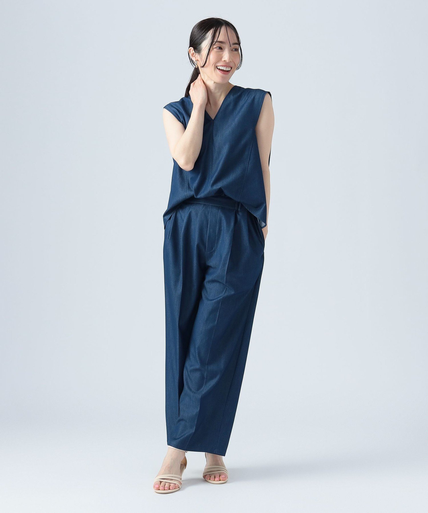 【ビームス ハート/BEAMS HEART】のデニムライク コンビネゾン インテリア・キッズ・メンズ・レディースファッション・服の通販 founy(ファニー) 　ファッション　Fashion　レディースファッション　Ladies' Fashion Online　とろみ　Thickness　アクセサリー　Accessories　コンビネゾン　Combinaison　シューズ　Shoes　セパレート　Separate　デニム　Denim　トレンド　Trend　ドッキング　Docking　BLUE|ID: prp329100004594700 ipo3291000000032642625