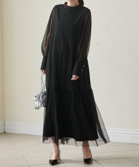 【ラナン/Ranan】のチュールティアードワンピース 人気、トレンドファッション・服の通販 founy(ファニー) ファッション Fashion レディースファッション Ladies' Fashion Online ワンピース Dress おすすめ Recommend カフス Cuffs ジャケット Jacket チュール Tulle フェミニン Feminine フレア Flare ポケット Pocket リボン Ribbon エレガント 上品 Elegant 切替 Switching 結婚式 Wedding Ceremony |ID:prp329100004594718