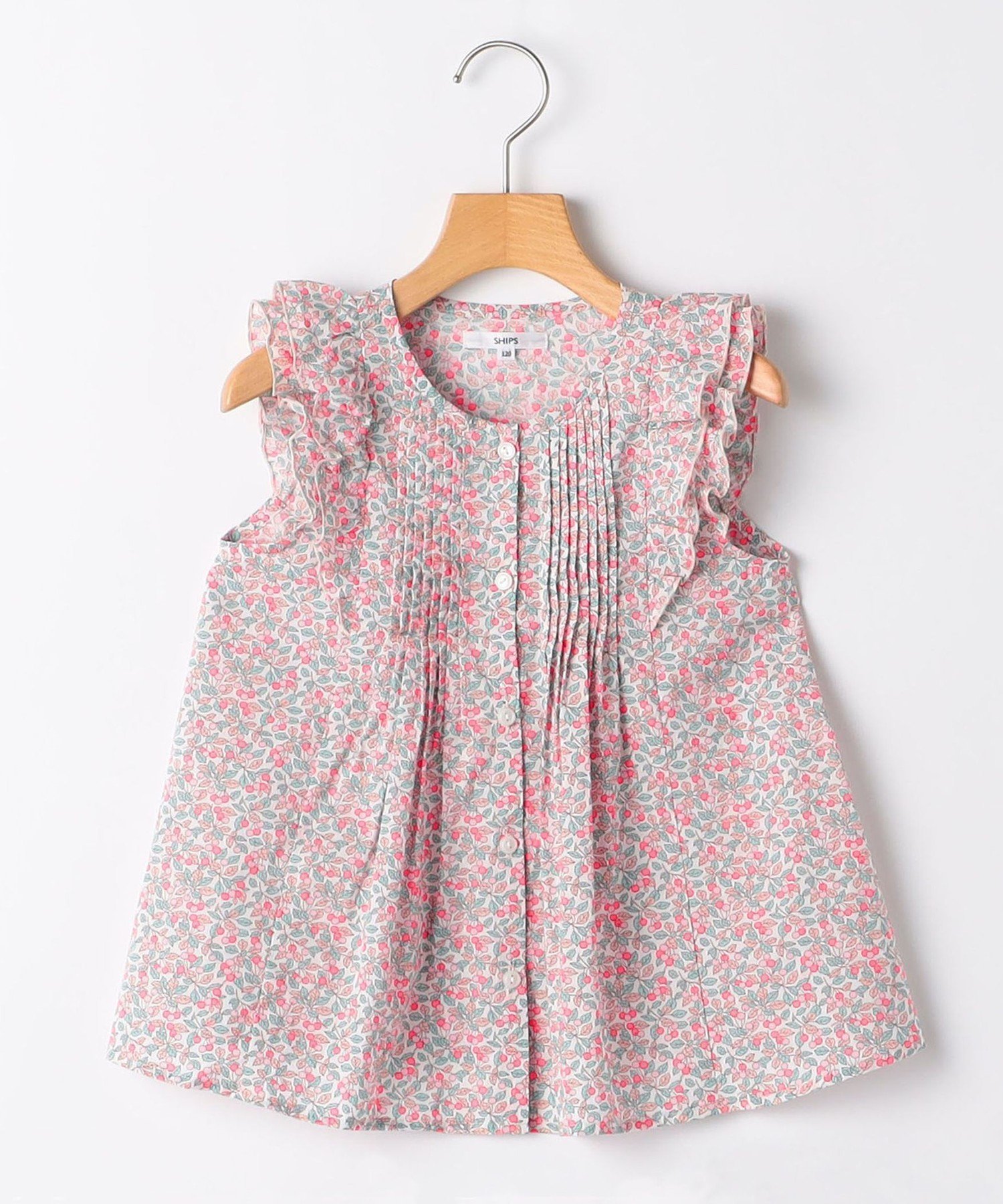 【シップス/SHIPS / KIDS】のSHIPS KIDS 140~150cm / リバティ フリル ブラウス インテリア・キッズ・メンズ・レディースファッション・服の通販 founy(ファニー) 　ファッション　Fashion　キッズファッション　KIDS Children’s Clothing　春　Spring　秋　Autumn/Fall　ガーリー　Girly　コレクション　Collection　チェリー　Cherry　手描き　Hand Drawn　フェミニン　Feminine　フリル　Frills　フロント　Front　プリント　Print　ボトム　Bottom　モノトーン　Monotone　ロンドン　London　夏　Summer　ピンク系|ID: prp329100004594720 ipo3291000000032642977