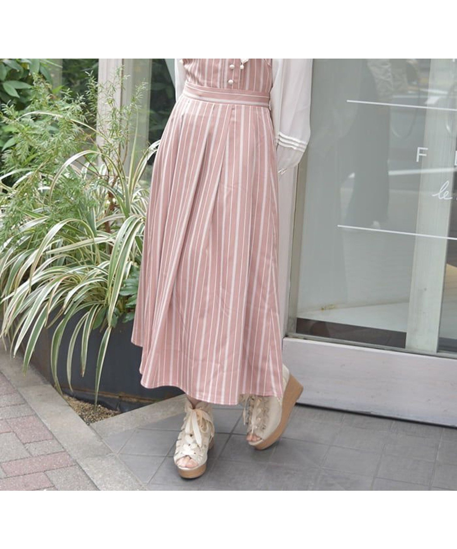 【アクシーズファム/axes femme】の蝶刺繍リボンストライプジャンスカ 人気、トレンドファッション・服の通販 founy(ファニー) 　ファッション　Fashion　レディースファッション　Fashion for Women　おすすめ　Recommended / Our Picks　インナー　Innerwear　クラシカル　Classical, Vintage-Inspired　シアー　Sheer, See-Through　ストライプ　Stripe, Striped Pattern　タンク　Tank Top, Sleeveless Top　パール　Pearl, Pearl Accent　ビッグ　Big, Oversized　フェミニン　Feminine, Girly　リボン　Ribbon, Bow　レース　Lace, Lace Fabric　エレガント 上品　Elegant　夏　Summer　無地　Plain, Solid Color　 other-1|ID: prp329100004594722 ipo3291000000032643038