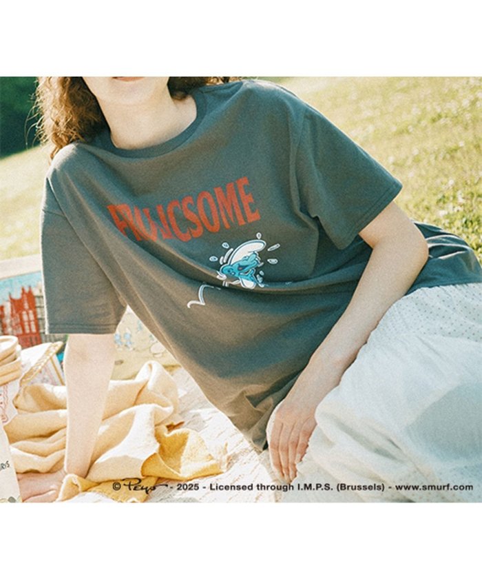【スタディオ クリップ/studio CLIP】のプリントTシャツ スマーフコラボ インテリア・キッズ・メンズ・レディースファッション・服の通販 founy(ファニー) https://founy.com/ ファッション Fashion レディースファッション Ladies' Fashion Online トップス・カットソー Tops/Tshirt シャツ/ブラウス Shirts/Blouses ロング / Tシャツ T-Shirts おすすめ Recommend ジャケット Jacket デニム Denim バランス Balance ピーチ Peach フレア Flare プリント Print 定番 Standard |ID: prp329100004594730 ipo3291000000032643139