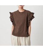 【ビューティ&ユース ユナイテッドアローズ/BEAUTY&YOUTH / UNITED ARROWS】のコットンフリル ショートスリーブカットソー DK.BROWN|ID:prp329100004594747