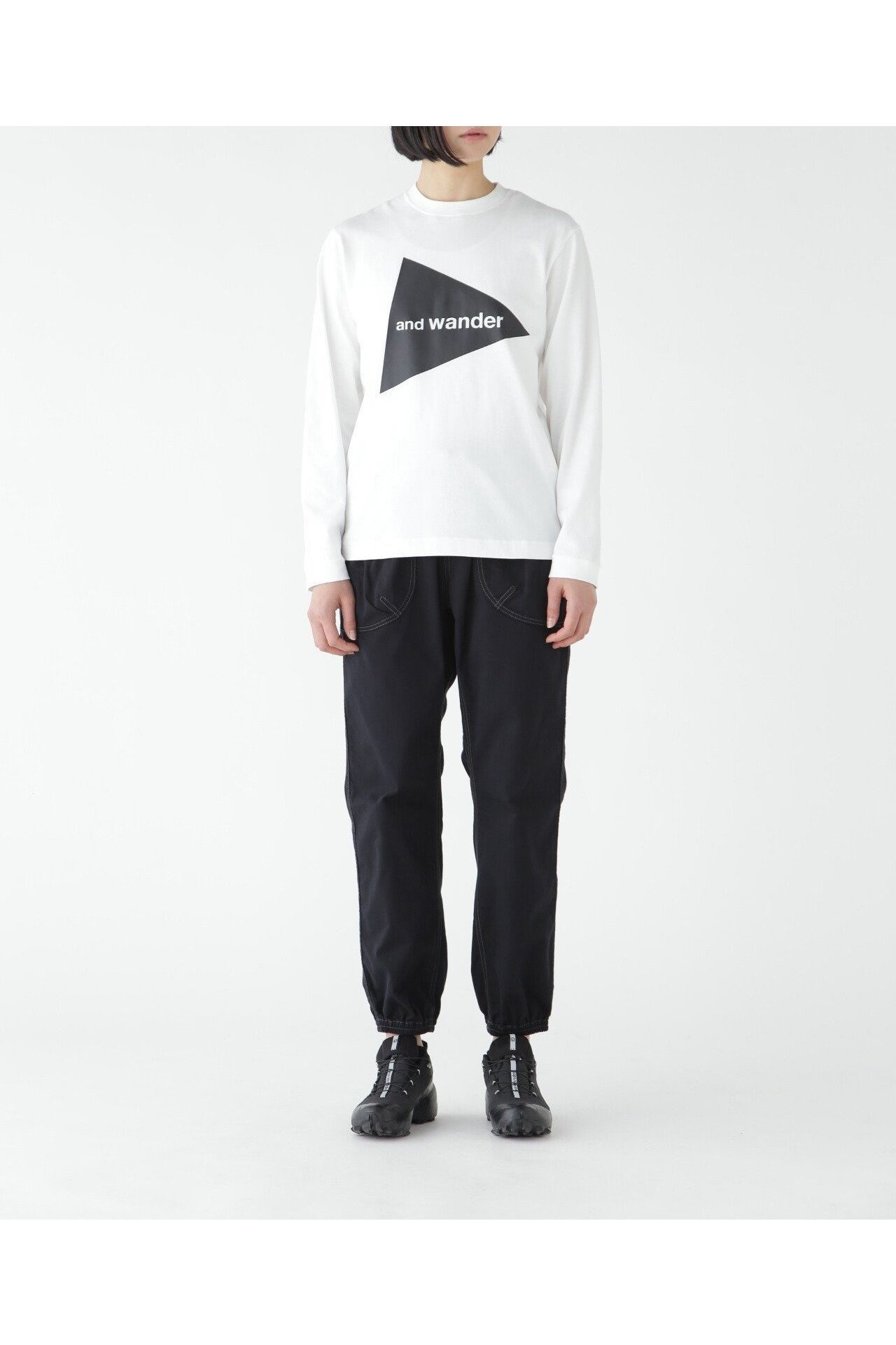 【アンドワンダー/and wander】のand wander logo LS T インテリア・キッズ・メンズ・レディースファッション・服の通販 founy(ファニー) 　ファッション　Fashion　レディースファッション　Ladies' Fashion Online　white|ID: prp329100004594749 ipo3291000000032643359