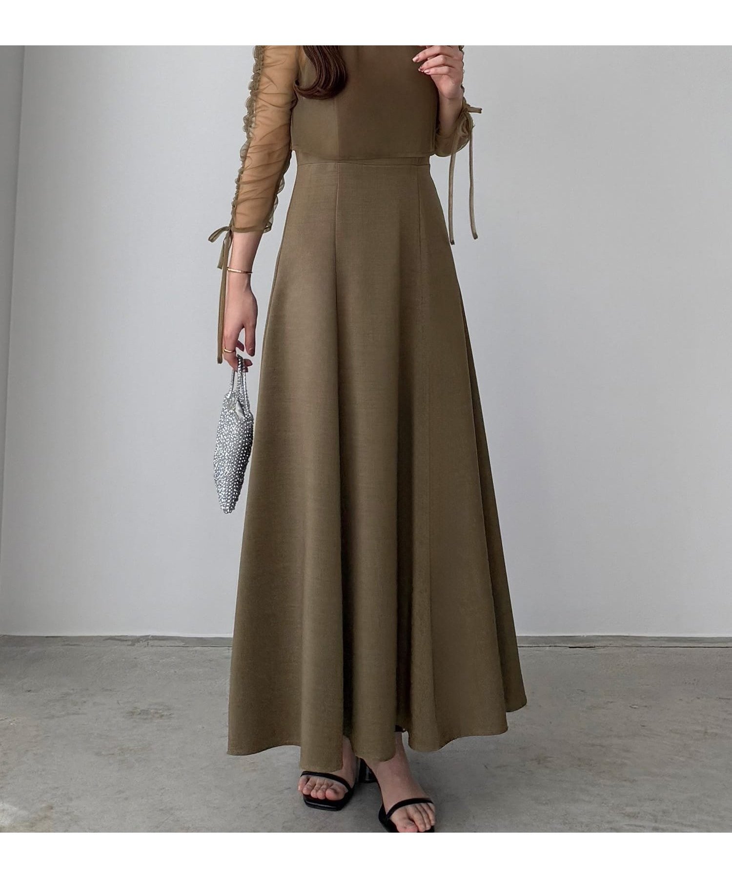 【ジュノア/JUNOAH】のcallautia フリルドロストボレロ+フレアキャミワンピース インテリア・キッズ・メンズ・レディースファッション・服の通販 founy(ファニー) 　ファッション　Fashion　レディースファッション　Ladies' Fashion Online　アウター　Coat Outerwear　ボレロ　Bolero jackets　ワンピース　Dress　キャミワンピース　No Sleeve Dresses　ボレロ　Bolero　ダークベージュ|ID: prp329100004594757 ipo3291000000032643453