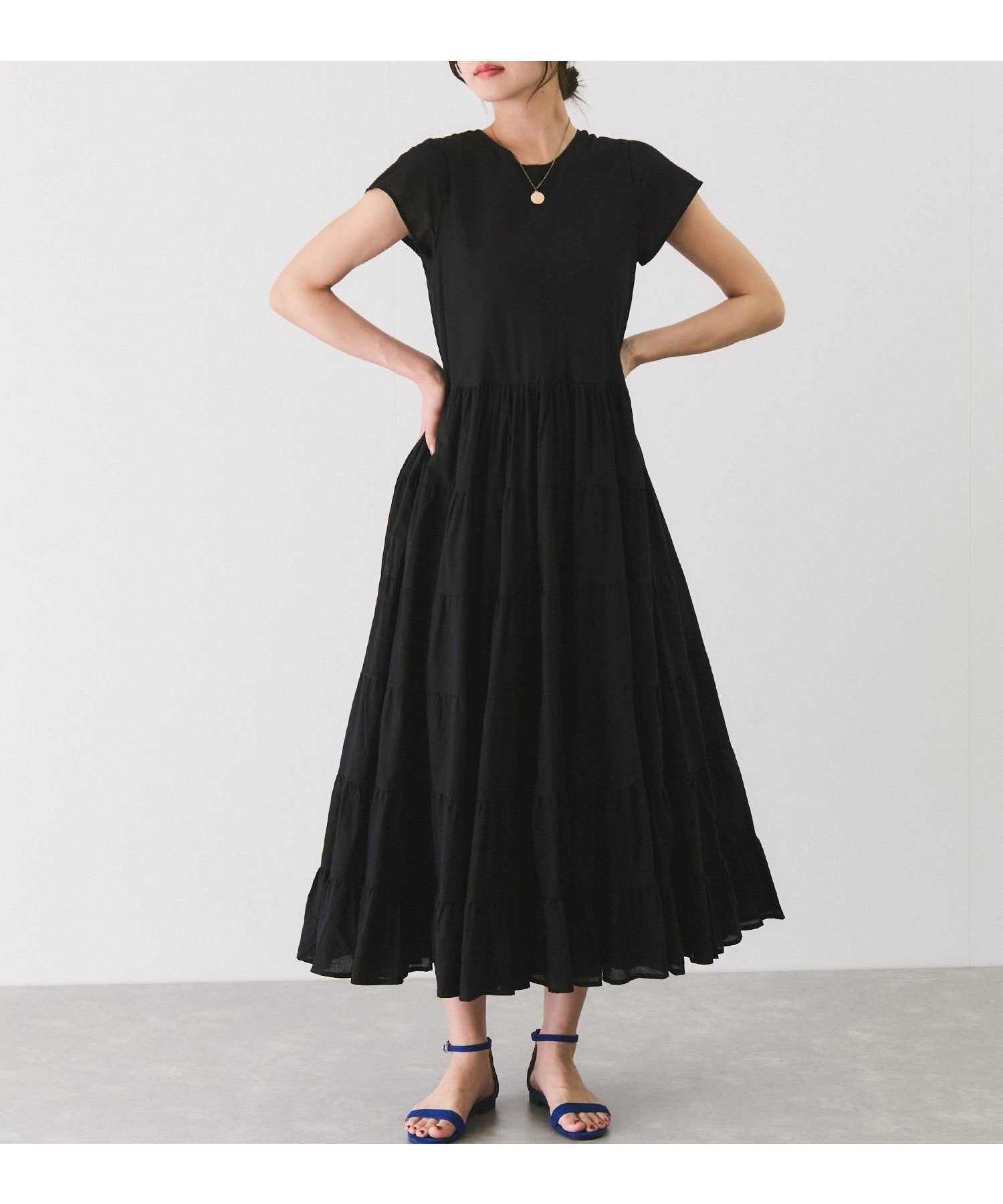 【ジャイロ/JAYRO】の綿ボイルティアードワンピース インテリア・キッズ・メンズ・レディースファッション・服の通販 founy(ファニー) 　ファッション　Fashion　レディースファッション　Ladies' Fashion Online　ワンピース　Dress　おすすめ　Recommend　アクセサリー　Accessories　インド　India　サンダル　Sandals　シューズ　Shoes　シンプル　Simple　スニーカー　Sneakers　ティアード　Tiered　フラット　Flat　ポケット　Pocket　夏　Summer　春　Spring　S/S・春夏　Ss・Spring/Summer　ブラック(01)|ID: prp329100004594765 ipo3291000000032643571