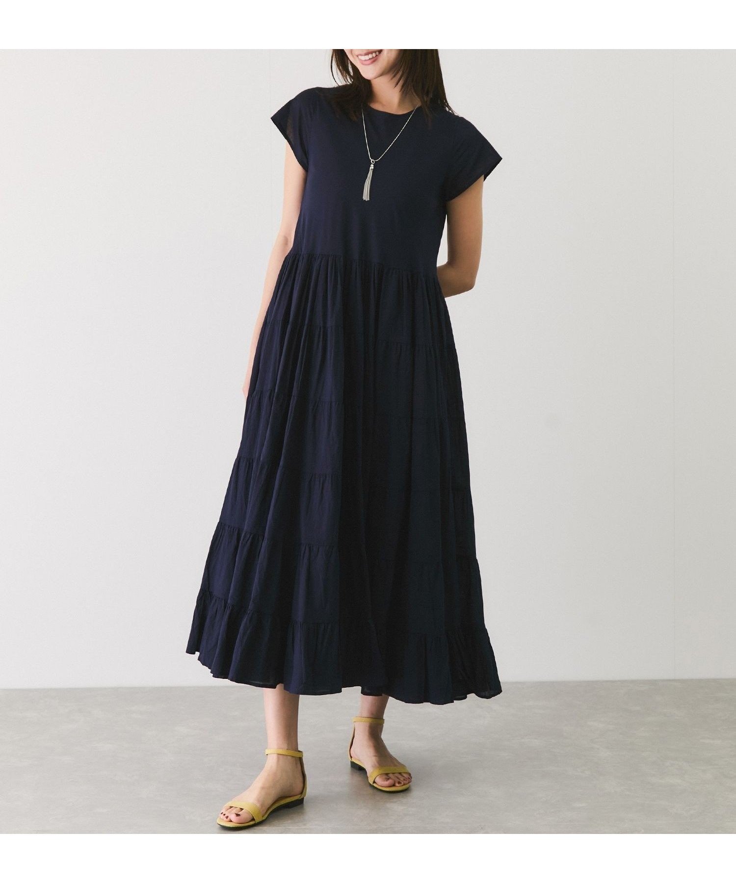 【ジャイロ/JAYRO】の綿ボイルティアードワンピース インテリア・キッズ・メンズ・レディースファッション・服の通販 founy(ファニー) 　ファッション　Fashion　レディースファッション　Ladies' Fashion Online　ワンピース　Dress　おすすめ　Recommend　アクセサリー　Accessories　インド　India　サンダル　Sandals　シューズ　Shoes　シンプル　Simple　スニーカー　Sneakers　ティアード　Tiered　フラット　Flat　ポケット　Pocket　夏　Summer　春　Spring　S/S・春夏　Ss・Spring/Summer　ネイビー(40)|ID: prp329100004594765 ipo3291000000032643573