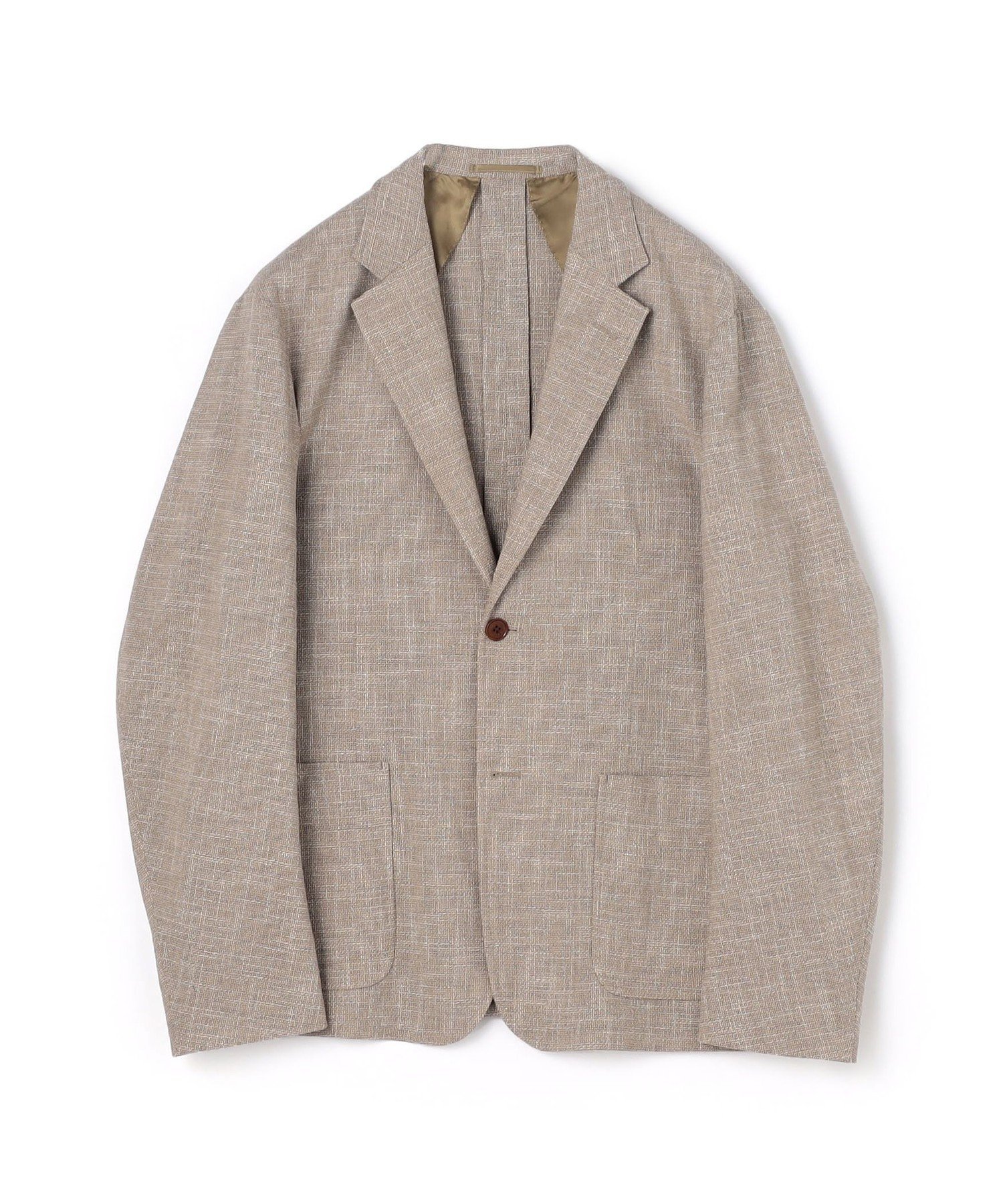 【トゥモローランド/TOMORROWLAND / MEN】のウールシルクナイロン シングルブレステッド 2Bジャケット CARLO BARBERA インテリア・キッズ・メンズ・レディースファッション・服の通販 founy(ファニー) 　ファッション　Fashion　メンズファッション　Men's Style Online　カットソー　Cut And Sew　シルク　Silk　ジャケット　Jacket　ストレッチ　Stretch　ストレート　Straight　バスケット　Basket　ビジネス 仕事 通勤　Business　ポケット　Pocket　無地　Plain Color　43 ベージュ|ID: prp329100004594767 ipo3291000000032643603