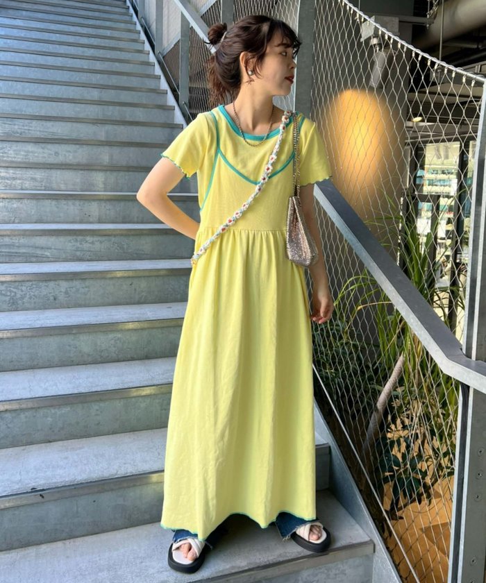 【チャオパニックティピー/CIAOPANIC TYPY】の【HELLO.SANFRANCISCO】リンガーTee付ワンピース インテリア・キッズ・メンズ・レディースファッション・服の通販 founy(ファニー) https://founy.com/ ファッション Fashion レディースファッション Ladies' Fashion Online ワンピース Dress カラフル Colorful キャミワンピース Cami Dress デニム Denim トレンド Trend 無地 Plain Color 再入荷 Restock/Back In Stock/Re Arrival おすすめ Recommend |ID: prp329100004594771 ipo3291000000032643629
