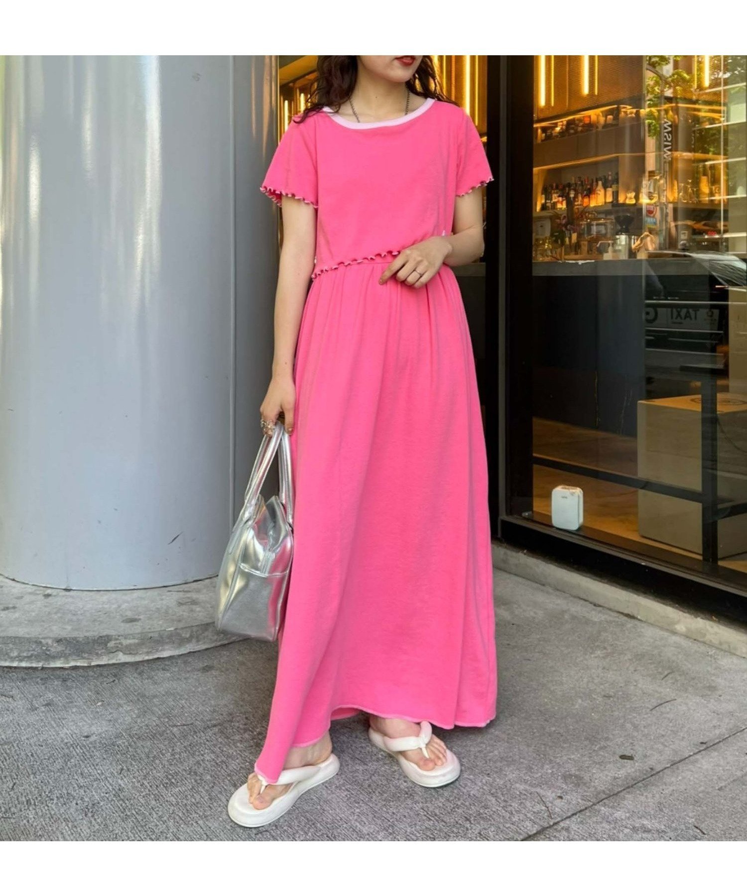 【チャオパニックティピー/CIAOPANIC TYPY】の【HELLO.SANFRANCISCO】リンガーTee付ワンピース インテリア・キッズ・メンズ・レディースファッション・服の通販 founy(ファニー) 　ファッション　Fashion　レディースファッション　Ladies' Fashion Online　ワンピース　Dress　カラフル　Colorful　キャミワンピース　Cami Dress　デニム　Denim　トレンド　Trend　無地　Plain Color　再入荷　Restock/Back In Stock/Re Arrival　おすすめ　Recommend　ピンク|ID: prp329100004594771 ipo3291000000032643638