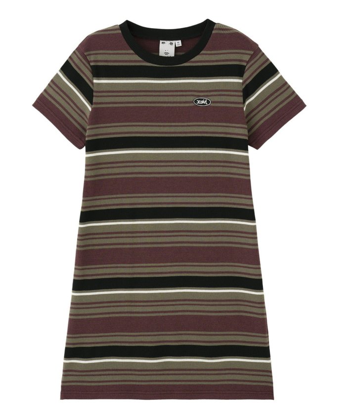 【エックスガール/X-girl】のSTRIPED FITTED S/S DRESS X-girl インテリア・キッズ・メンズ・レディースファッション・服の通販 founy(ファニー) https://founy.com/ ファッション Fashion レディースファッション Ladies' Fashion Online ワンピース Dress ドレス Party Dresses コンパクト Compact ボーダー Border ワンポイント One Point 半袖 Short Sleeve 夏 Summer S/S・春夏 Ss・Spring/Summer |ID: prp329100004594802 ipo3291000000032643958