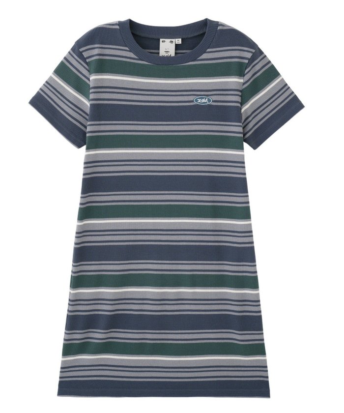 【エックスガール/X-girl】のSTRIPED FITTED S/S DRESS X-girl インテリア・キッズ・メンズ・レディースファッション・服の通販 founy(ファニー) https://founy.com/ ファッション Fashion レディースファッション Ladies' Fashion Online ワンピース Dress ドレス Party Dresses コンパクト Compact ボーダー Border ワンポイント One Point 半袖 Short Sleeve 夏 Summer S/S・春夏 Ss・Spring/Summer |ID: prp329100004594802 ipo3291000000032643965