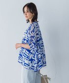 【ロートレ アモン/LAUTRE AMONT】の麻調ボイルプリントブラウス≪洗濯機で洗える≫ ブルー系その他|ID: prp329100004594805 ipo3291000000032644000