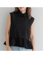 【コカ/COCA】のギャザー切替ノースリーブブラウス Black|ID: prp329100004594865 ipo3291000000032644923