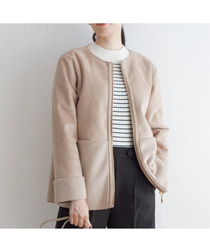 【イッカ/ikka】のファー切り替えジャケット インテリア・キッズ・メンズ・レディースファッション・服の通販 founy(ファニー) https://founy.com/ ファッション Fashion レディースファッション Fashion for Women アウター Coat / Outerwear Collection レディースジャケット・軽アウター Jackets ジャケット Jacket, Outerwear フェイクファー Faux Fur, Imitation Fur エレガント 上品 Elegant ビジネス 仕事 通勤 Business / Work / Commuting |ID: prp329100004594902 ipo3291000000032645380