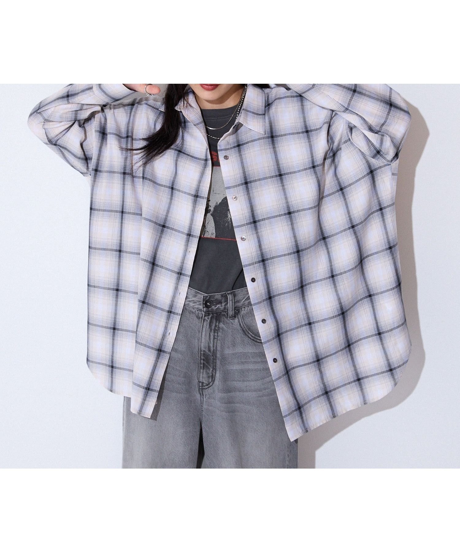 【ジーナシス/JEANASiS】のアソートチェックシャツLS インテリア・キッズ・メンズ・レディースファッション・服の通販 founy(ファニー) 　ファッション　Fashion　レディースファッション　Fashion for Women　トップス・カットソー　Cut & Sew Tops　シャツ・ブラウス・オフィスカジュアル　Elegant Blouses & Button-Ups　インナー　Innerwear　秋　Autumn　シンプル　Simple, Minimal　チェック　Check, Plaid, Tartan　トレンド　Trend, Trending Now　定番　Standard, Basic Item　ワイド　Wide, Wide Fit　おすすめ　Recommended / Our Picks　ホワイト系その他|ID: prp329100004594908 ipo3291000000033507828