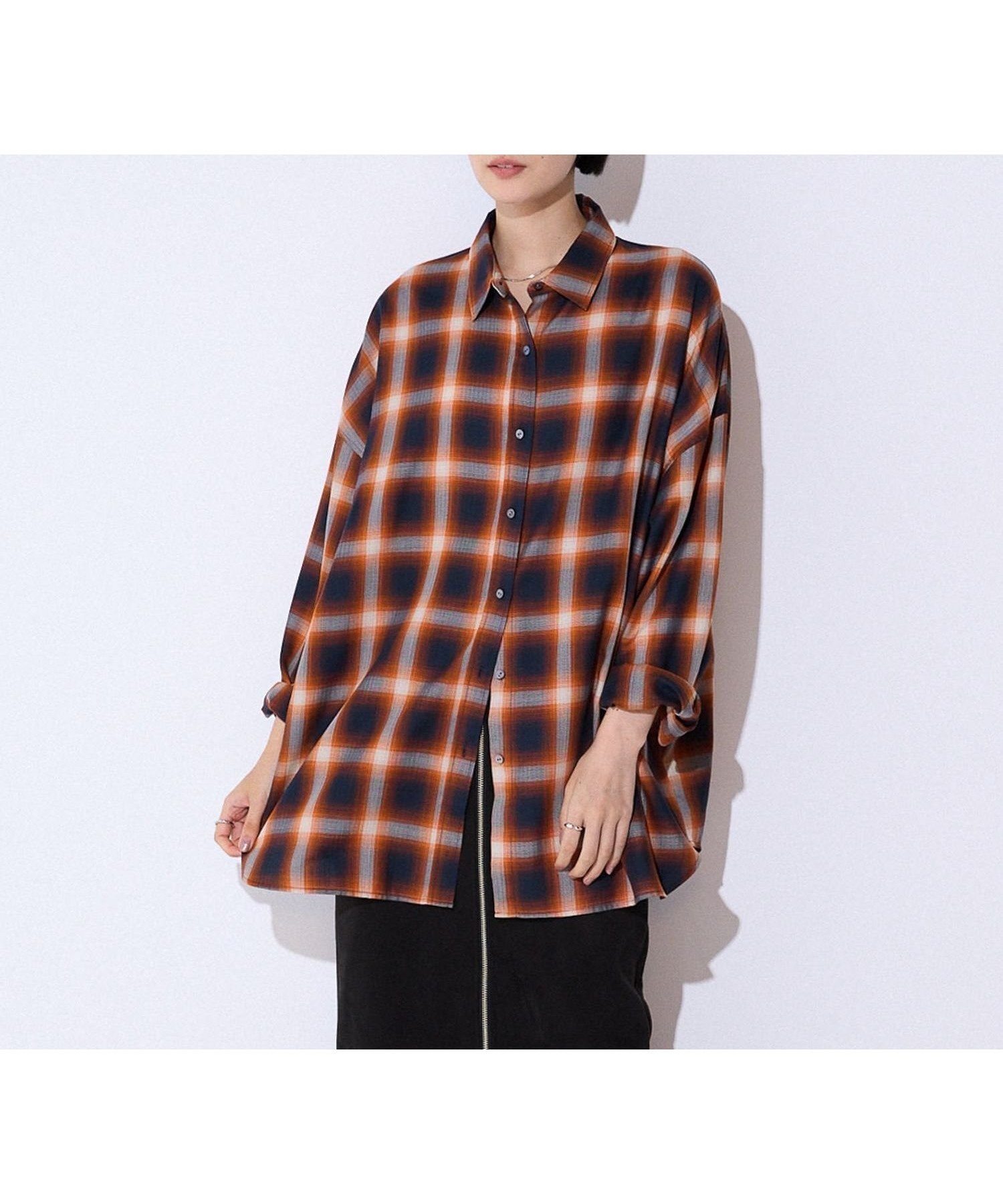 【ジーナシス/JEANASiS】のアソートチェックシャツLS インテリア・キッズ・メンズ・レディースファッション・服の通販 founy(ファニー) 　ファッション　Fashion　レディースファッション　Fashion for Women　トップス・カットソー　Cut & Sew Tops　シャツ・ブラウス・オフィスカジュアル　Elegant Blouses & Button-Ups　インナー　Innerwear　秋　Autumn　シンプル　Simple, Minimal　チェック　Check, Plaid, Tartan　トレンド　Trend, Trending Now　定番　Standard, Basic Item　ワイド　Wide, Wide Fit　おすすめ　Recommended / Our Picks　オレンジ系その他|ID: prp329100004594908 ipo3291000000033507833