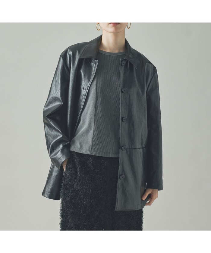 【カレンソロジー/Curensology】のヴィンテージフェイクレザーカバーオール インテリア・キッズ・メンズ・レディースファッション・服の通販 founy(ファニー) https://founy.com/ ファッション Fashion レディースファッション Fashion for Women イタリア Italy エレガント 上品 Elegant クラシック Classic, Timeless Style コーティング Coating, Coated Finish シンプル Simple, Minimal リアル Real, Realistic ワッシャー Washer, Crinkled Finish |ID: prp329100004594918 ipo3291000000032645505
