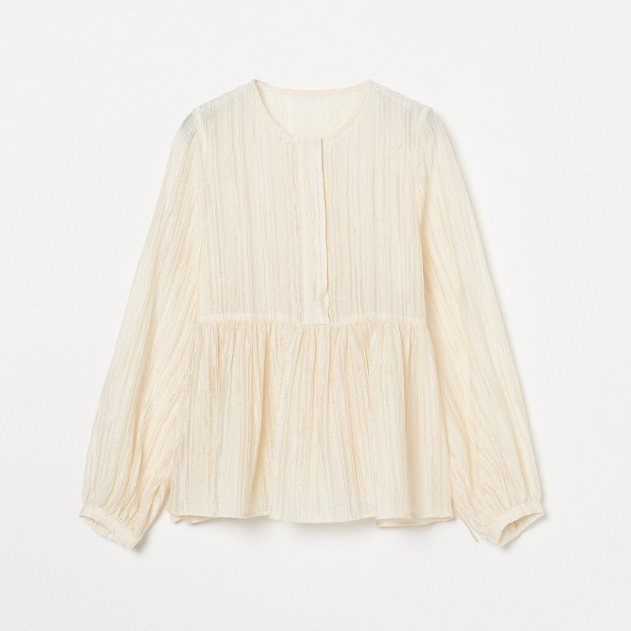 【エリオポール/heliopole】のSTRIPED CREPE SIDE SLIT BLOUSE 人気、トレンドファッション・服の通販 founy(ファニー) 　ファッション　Fashion　レディースファッション　Ladies' Fashion Online　シアー　Sheer　ストライプ　Stripe　スリット　Slit　 other-1|ID: prp329100004594928 ipo3291000000032645669