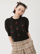 【ファーファー/FURFUR】の【WEB限定カラー】チェリーモチーフニットトップス 人気、トレンドファッション・服の通販 founy(ファニー) ファッション Fashion レディースファッション Fashion for Women トップス・カットソー Cut & Sew Tops ニット Knit Tops & Sweaters かぎ針 Crochet アイレット Eyelet Lace 半袖 Short Sleeve, Half Sleeve thumbnail BLK[009]|ID: prp329100004594932 ipo3291000000033636318