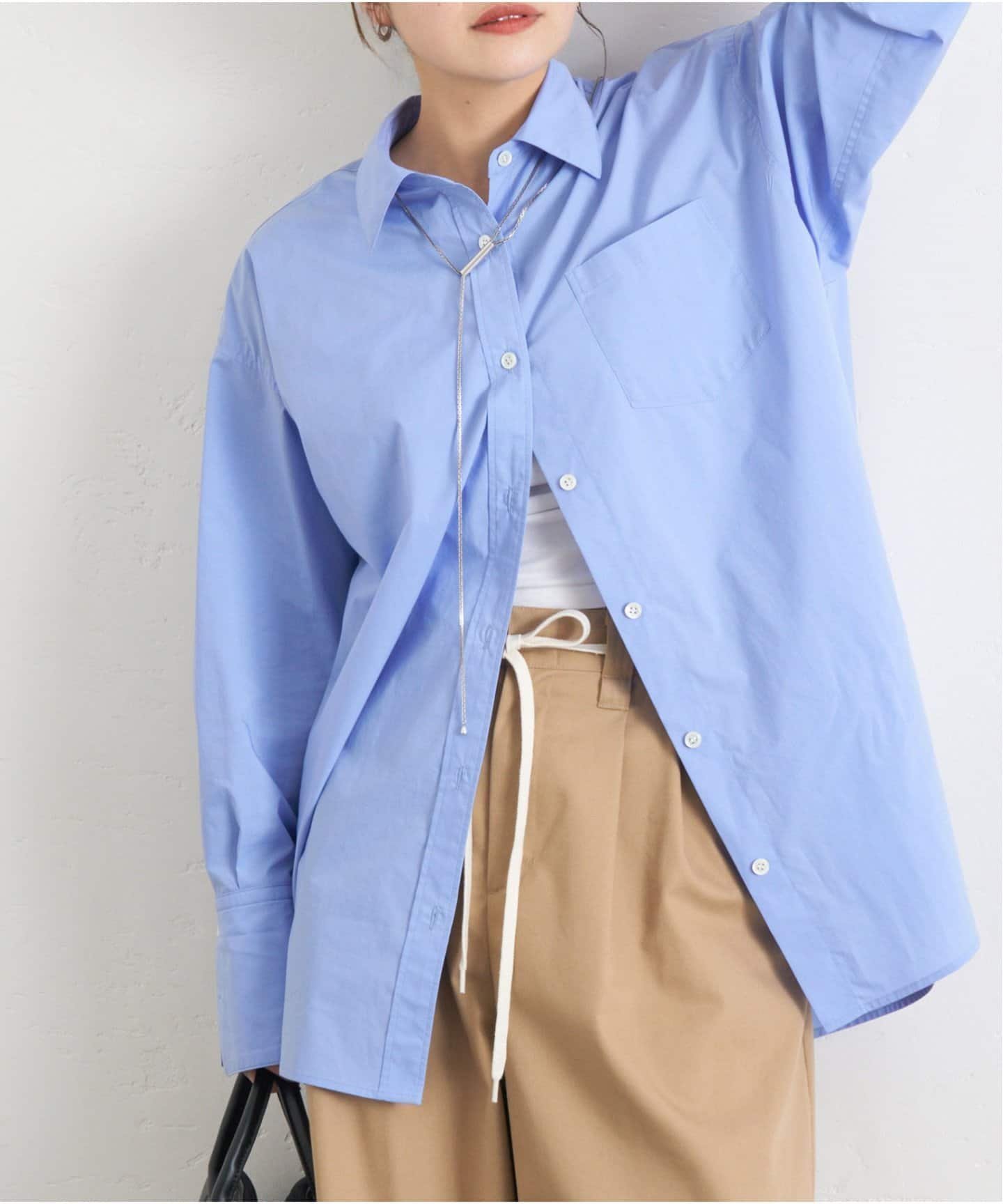【ジャーナルスタンダード/JOURNAL STANDARD】のコンパクトコットン べーシックシャツ インテリア・キッズ・メンズ・レディースファッション・服の通販 founy(ファニー) 　ファッション　Fashion　レディースファッション　Ladies' Fashion Online　トップス・カットソー　Tops/Tshirt　シャツ/ブラウス　Shirts/Blouses　2025年　2025　2025-2026秋冬・A/W　Aw/Autumn/Winter/Fw/Fall/2025-2026　コンパクト　Compact　スタンダード　Standard　チェック　Check　ベーシック　Basic　無地　Plain Color　ブルー A|ID: prp329100004594948 ipo3291000000032646017