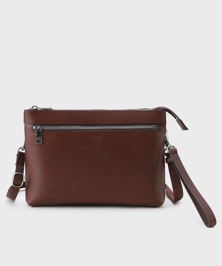 【タケオキクチ/TAKEO KIKUCHI / MEN】の水シボレザー2WAYクラッチバッグ インテリア・キッズ・メンズ・レディースファッション・服の通販 founy(ファニー) 　ファッション　Fashion　メンズファッション　Men's Style Online　バッグ　Bag/Men　クラッチ　Clutch　ショルダー　Shoulder　ポケット　Pocket　定番　Standard　モカブラウン|ID: prp329100004594949 ipo3291000000032646031