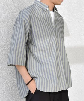 【シップス/SHIPS / MEN】のSHIPS any ストライプ スモールウェイブ スキッパー プルオーバーシャツ 人気、トレンドファッション・服の通販 founy(ファニー) ファッション Fashion メンズファッション Men's Style Online トップス・カットソー Tops/Tshirt/Men シャツ Shirts スキッパー Skipper ストライプ Stripe リラックス Relax ワッシャー Washer 夏 Summer |ID:prp329100004594965