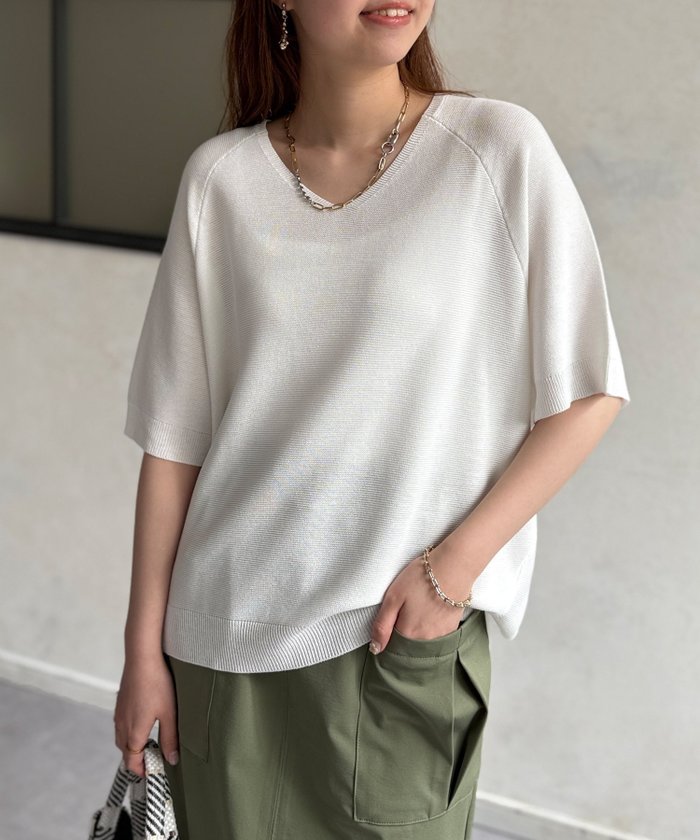 【シェトワ/Chez toi】のNEW Vネック5分袖シャリニットプルオーバー インテリア・キッズ・メンズ・レディースファッション・服の通販 founy(ファニー) https://founy.com/ ファッション Fashion レディースファッション Ladies' Fashion Online トップス・カットソー Tops/Tshirt ニット Knit Tops プルオーバー Pullover Vネック V-Neck シンプル Simple ストライプ Stripe デコルテ Decolletage 定番 Standard フェミニン Feminine リラックス Relax ワイド Wide プチプライス・低価格 Affordable おすすめ Recommend |ID: prp329100004594986 ipo3291000000032646629